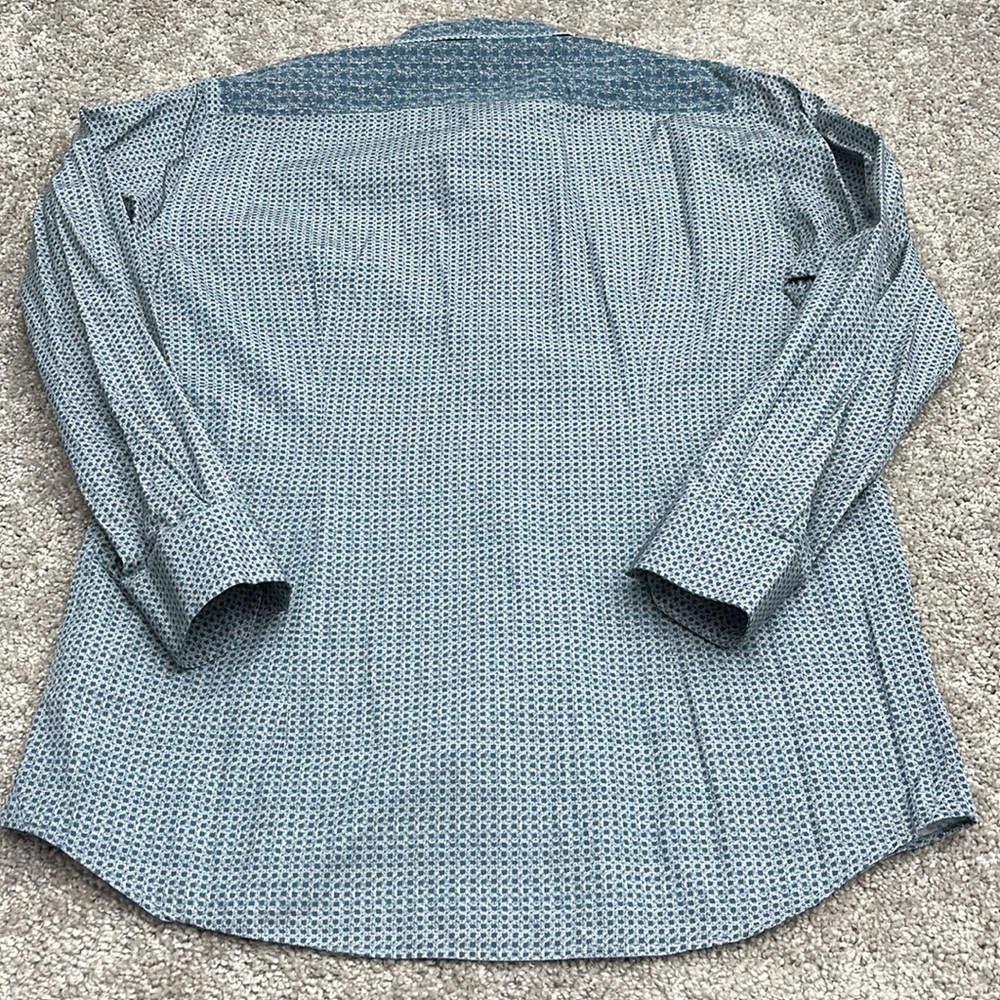 Fendi Teal Blue Print Button Up Cotton Shirt Men’s 42 ~ Made in Italy - EUC - Picture 7 of 9